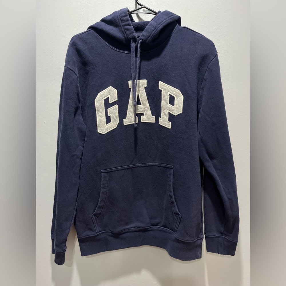 Navy GAP‎ LOGO PULLOVER Hoodie Long Sleeve Sweatshirts for MEN Size Medium